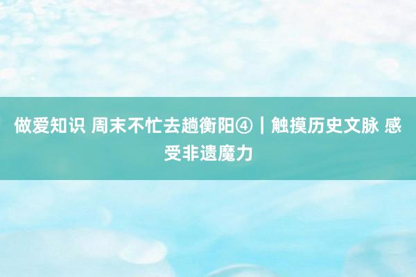 做爱知识 周末不忙去趟衡阳④｜触摸历史文脉 感受非遗魔力