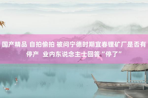 国产精品 自拍偷拍 被问宁德时期宜春锂矿厂是否有停产  业内东说念主士回答“停了”