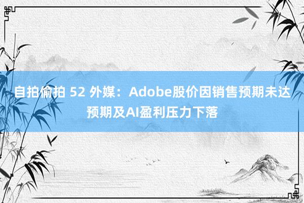 自拍偷拍 52 外媒：Adobe股价因销售预期未达预期及AI盈利压力下落