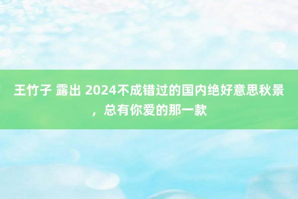 王竹子 露出 2024不成错过的国内绝好意思秋景，总有你爱的那一款