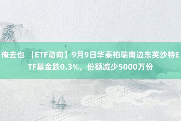 俺去也 【ETF动向】9月9日华泰柏瑞南边东英沙特ETF基金跌0.3%，份额减少5000万份