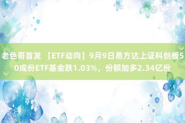 老色哥首发 【ETF动向】9月9日易方达上证科创板50成份ETF基金跌1.03%，份额加多2.34亿份