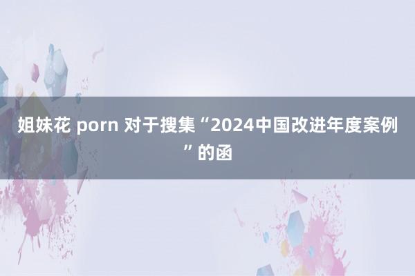 姐妹花 porn 对于搜集“2024中国改进年度案例”的函