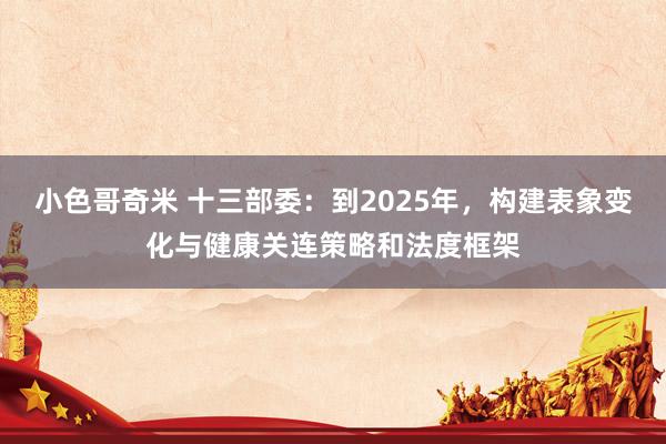 小色哥奇米 十三部委：到2025年，构建表象变化与健康关连策略和法度框架