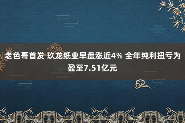 老色哥首发 玖龙纸业早盘涨近4% 全年纯利扭亏为盈至7.51亿元