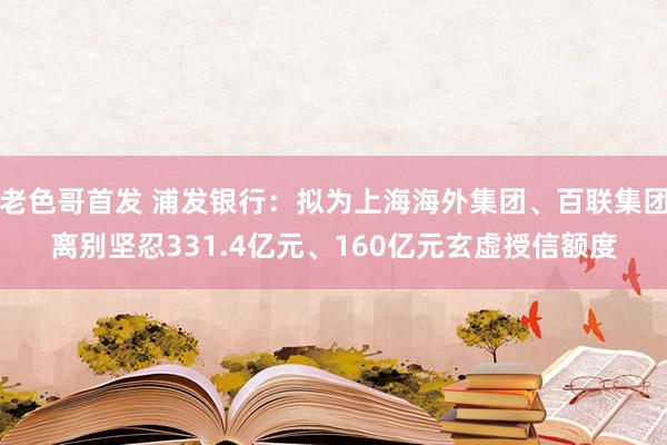 老色哥首发 浦发银行：拟为上海海外集团、百联集团离别坚忍331.4亿元、160亿元玄虚授信额度