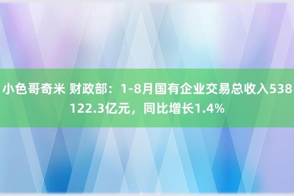 小色哥奇米 财政部：1-8月国有企业交易总收入538122.3亿元，同比增长1.4%