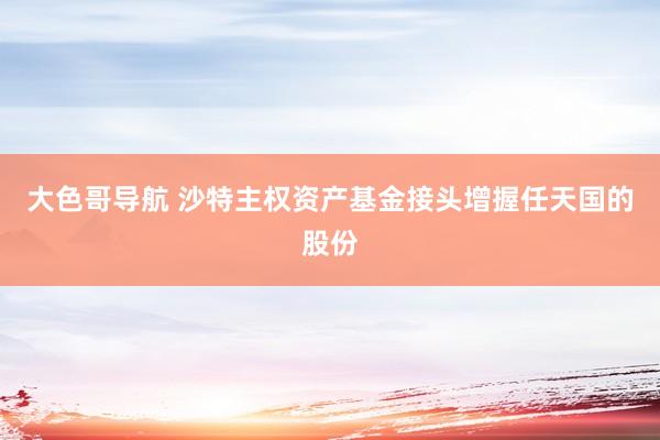 大色哥导航 沙特主权资产基金接头增握任天国的股份