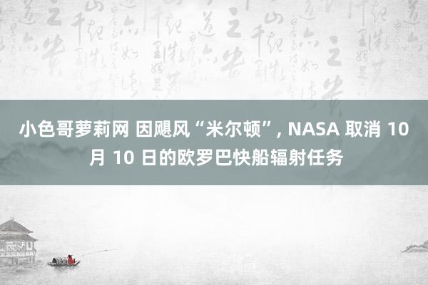 小色哥萝莉网 因飓风“米尔顿”， NASA 取消 10 月 10 日的欧罗巴快船辐射任务