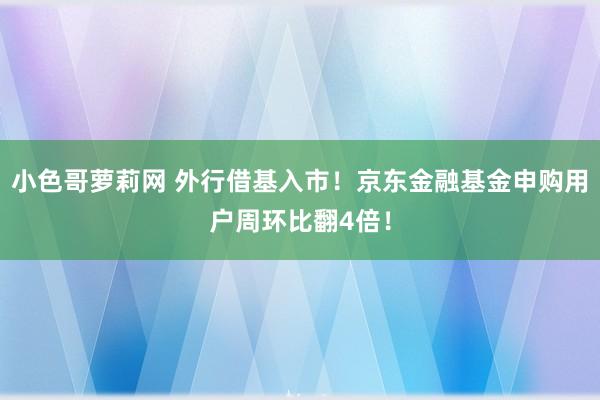 小色哥萝莉网 外行借基入市！京东金融基金申购用户周环比翻4倍！