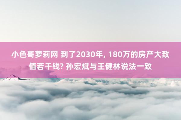 小色哥萝莉网 到了2030年， 180万的房产大致值若干钱? 孙宏斌与王健林说法一致