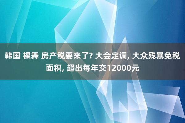 韩国 裸舞 房产税要来了? 大会定调, 大众残暴免税面积, 超出每年交12000元