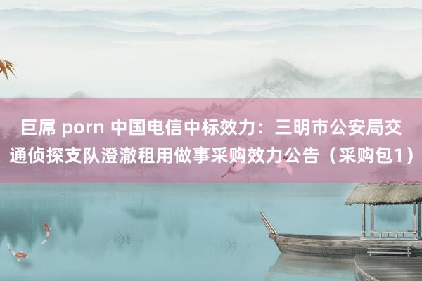 巨屌 porn 中国电信中标效力：三明市公安局交通侦探支队澄澈租用做事采购效力公告（采购包1）