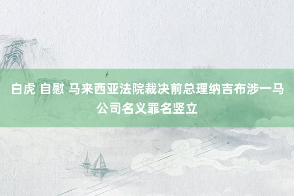 白虎 自慰 马来西亚法院裁决前总理纳吉布涉一马公司名义罪名竖立