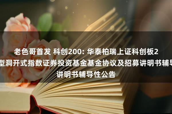 老色哥首发 科创200: 华泰柏瑞上证科创板200走动型洞开式指数证券投资基金基金协议及招募讲明书辅导性公告