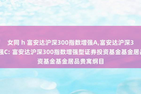 女同 h 富安达沪深300指数增强A,富安达沪深300指数增强C: 富安达沪深300指数增强型证券投资基金基金居品贵寓纲目