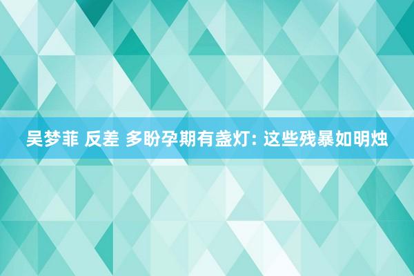 吴梦菲 反差 多盼孕期有盏灯: 这些残暴如明烛