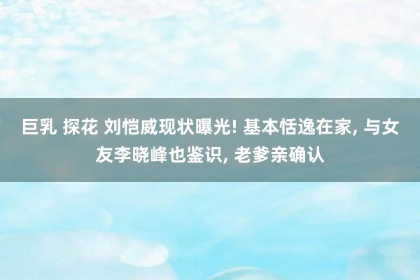 巨乳 探花 刘恺威现状曝光! 基本恬逸在家， 与女友李晓峰也鉴识， 老爹亲确认