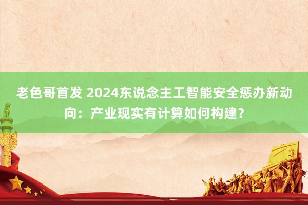 老色哥首发 2024东说念主工智能安全惩办新动向：产业现实有计算如何构建？