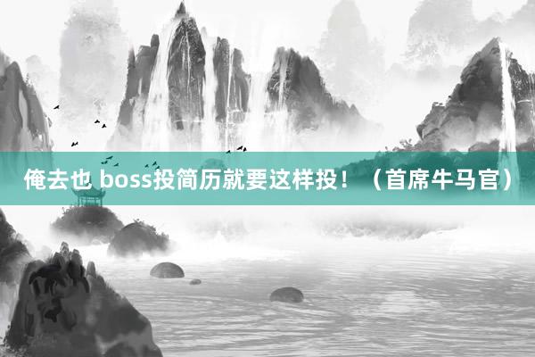 俺去也 boss投简历就要这样投！（首席牛马官）