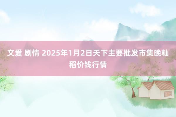 文爱 剧情 2025年1月2日天下主要批发市集晚籼稻价钱行情