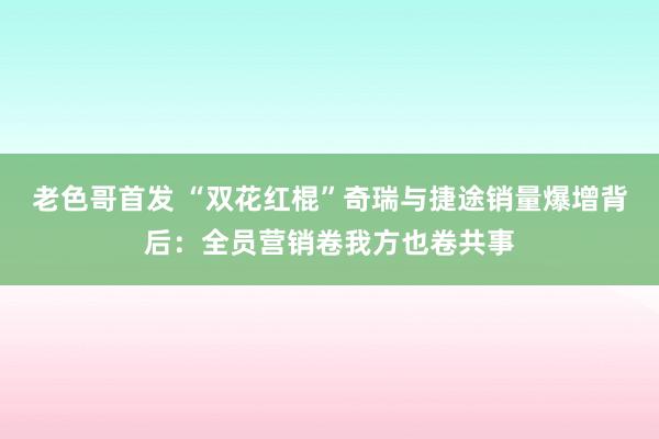 老色哥首发 “双花红棍”奇瑞与捷途销量爆增背后：全员营销卷我方也卷共事